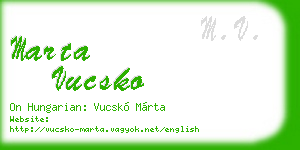 marta vucsko business card
